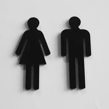 Čierny Akryl Mužskej & Žena Ľudí Wc WC Dvere Značky v
