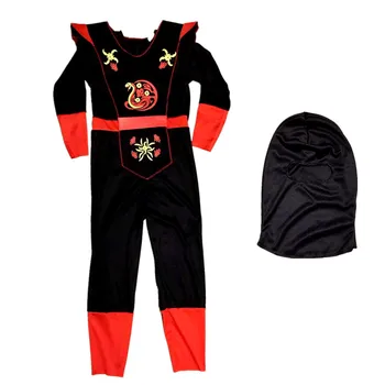 Čierny Kostým Ninja Vianoce, Nový Rok Purim Deti Chlapcov S Red Snake Šípky Tlač Cosplay Drahý Oblek