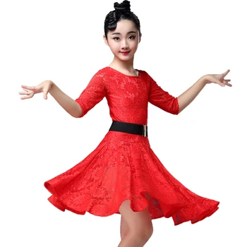 Čipky Deti Deti latinskej Praxi Tanečné Nosiť Dancewear Súťaže Šaty Tango Flamengo Sála Salsa Rumba, Cha Cha pre Dievčatá