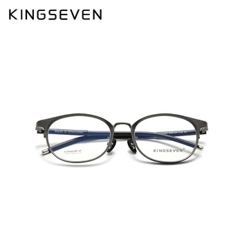 Čistý Titán KINGSEVEN Okuliare, Rám Mužov Vintage Okrúhle Okuliare Klasické Optické Predpis Značky Dizajnér Okuliare Ženy