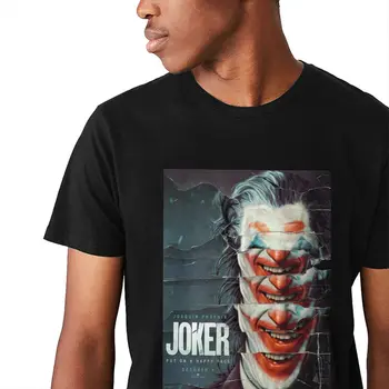 Človeka O-krku Joker Joaquin Phoenix T Shirt Hip Hop Mužov Bavlna Homme Tee Tričko Plus Veľkosť