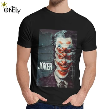 Človeka O-krku Joker Joaquin Phoenix T Shirt Hip Hop Mužov Bavlna Homme Tee Tričko Plus Veľkosť