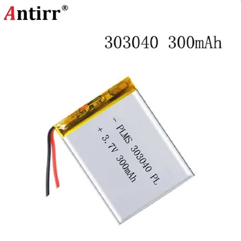 Čína dodávateľa Antirr factory OEM 303040 3,7 v lipo rc batéria 300mah pre rc lítium polymér malý vrtuľník, GPS, MP3, MP4 nástroje