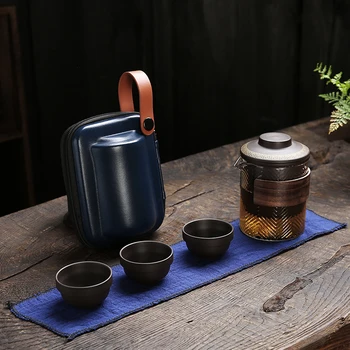 Čínske kung fu Teaset Prenosné Cestovné Čaj Nastaviť Yixing Fialová Hliny Kanvica Quik Hrnce Teaware Čínsky Piť Teapots