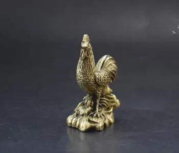 Čínske Staré Zberateľstvo čistej mosadze zodiac chicken mini socha 6typ