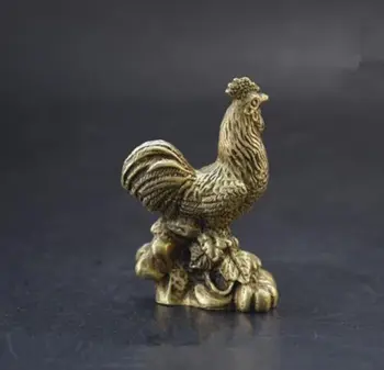 Čínske Staré Zberateľstvo čistej mosadze zodiac chicken mini socha 6typ
