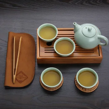Čínske tradície Bambusu čaju zásobník masívneho bambusu čaj rada kung fu čaj nástroje pre pohár kanvica remesiel zásobník,Čínskej kultúry Čaj Nastaviť