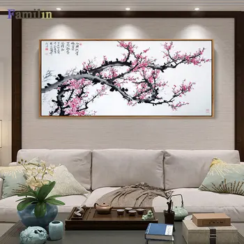 Čínsky Krajiny plátne obrazy Červený javor a loď plátno obrázky historických domov dekoratívne na stenu umenia pre obývacia izba