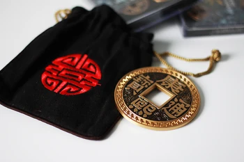 Čínsky LuohanQian (veľkosť ako polovica dolárov Mince ), Deluxe staroveké Čínske Mince Nastaviť Magické Triky, Nachádzajúce/Miznúce zblízka Prop