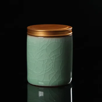 Čínsky Mini Čaj Plechovky Longquan Celadon Prenosné cestovné Čaj Kanister Kung Fu Čaj Nastaviť tesnenie Jar Candy Skladovanie Vintage Domova