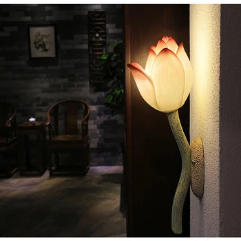 Čínsky tvorivé uličkou chodba, schodisko, chodba lampa spálňa posteli verandu nástenné svietidlo art Lotus Restaurant hotel lampa podprsenka sconce