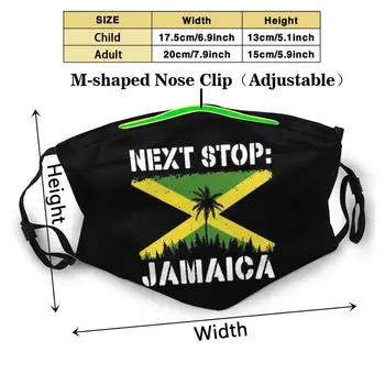 Ďalšia Zastávka Jamajka Jamajská Vlajka Karibské Reggae Fest Ochranné Textílie Proti Znečisteniu Prachom Masku Na Tvár A Umývateľný