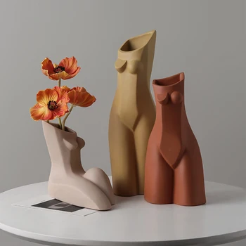 Ľudské Telo Váza Bum Váza, Keramiky, Abstraktné a tvorivé geometrické váza Umenie Vázy Plavidlá Kvetináč Domáce Dekorácie Príslušenstvo