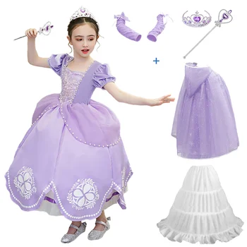 Šaty pre Nový Rok 2021 Dievčatá Sophia Princezná Šaty Deti anime Šípková Ruženka Šaty Dieťa Strany Narodeniny Kostýmy vestidos