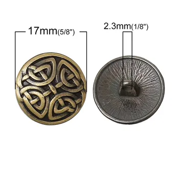 Šijacie Kovové Gombíky Kolo Antické Bronzové Vzor Vyrezávané 17 mm Dia,20PCs 2016 nové