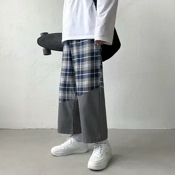 Šitie koberčeky bežné nohavice rovno voľné kórejský štýl, trendy širokú nohu ostrihané nohavice letné hip-hop príliv značky nohavice