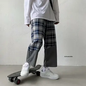 Šitie koberčeky bežné nohavice rovno voľné kórejský štýl, trendy širokú nohu ostrihané nohavice letné hip-hop príliv značky nohavice