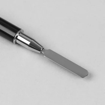 Škrabka štetec na nechty predĺženie, semi-oválne, 14 cm, hlava 6 × 9 mm, čierna / strieborná Kefy manikúra Pre nechty, Nail art design