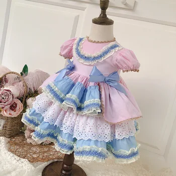 Španielsky Baby Šaty Dievčatá Vintage Šaty Pre Dievča Lolita Princezná Plesové Šaty, Deti Boutique Oblečenie Dieťa Narodeniny Eid Vestidos
