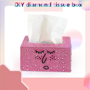 Špeciálny tvar Diamantu maľovanie DIY roll tkaniva box úložný box šperky box diamond maľovanie tkaniva box krajiny cross stitch