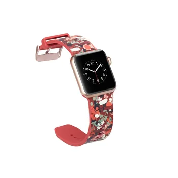 športové silikónové popruh pre apple hodinky kapela 42mm 38mm iwatch 5 4 3 2 1 watchband mäkké tlač gumový náramok príslušenstvo