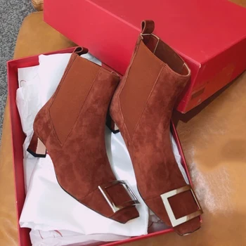 štvorcové prst topánky žena 2020 nové jesenné zimné móda, topánky dámske topánky pevné topánky farby