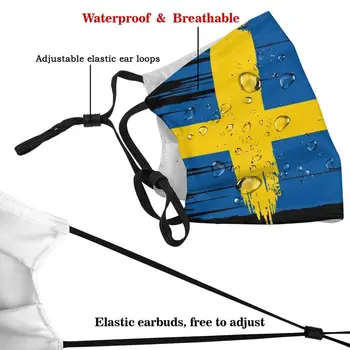 Švédsko Vlajka Vlajka Štátu, Štokholme, Göteborgu Švédsky Dizajn Masky Umývateľný Filter, Letné Hot Predaj Úst Masky Švédsko Vlajka