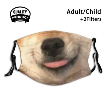 Šťastný Doggo Tvár Masku Proti Prachu, Filter Muži, Ženy, Deti, Dievča, Chlapec Teens Úst Masky Psa Úsmev Úsmevom Psa Facemask Karantény