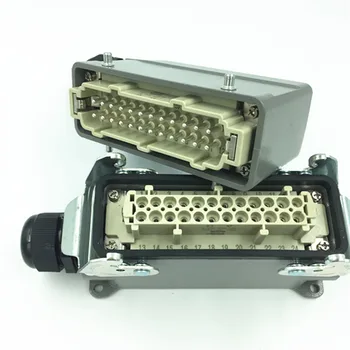 Ťažká Obdĺžnikový Konektor Zásuvka Hot Runner Plug-in Nepremokavé Plug HDC-ON-024-3 Povrchovú montáž 24-core