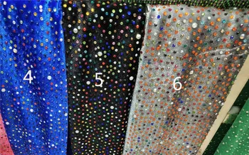 Ťažké kamienkami francúzskej Čipky a Tylu Najnovšie JRB-72802 Vyšívané Čistý Čipky Luxusné rhinstones Čipky Textílie s velvet oka