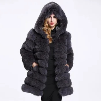 Ženské kožušinový kabát Fox 40% Prírodné zimné Žena fox kožušinový kabát s kožušinou vesta Žena Fox kabát