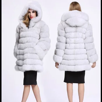 Ženské kožušinový kabát Fox 40% Prírodné zimné Žena fox kožušinový kabát s kožušinou vesta Žena Fox kabát
