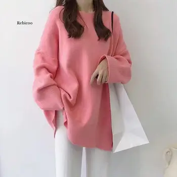 Ženské kórejský Harajuku Oblečenie pre Ženy Voľné Študent Sveter dámske Svetre Pulóver Jumper