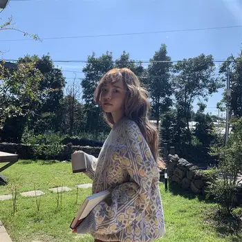 Ženské kórejský Harajuku Voľné Iny Farby Zodpovedajúce Sveter dámske Svetre Japonský Kawaii Ulzzang Vintage Oblečenie Pre Ženy
