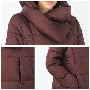 ženské nadol bunda parka outwear s kapucňou prešívaný kabát žena dlho teplé bavlnené oblečenie pre zimné dámske trendové nové 19-150