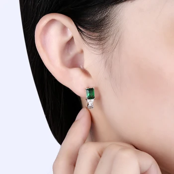 Ženské trend ucho klip zelený zirkón ucho klip retro životného prostredia ucho klipy nie alergické šperky dámske šperky