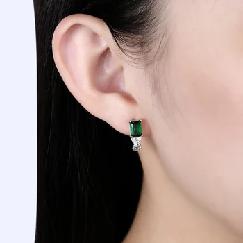Ženské trend ucho klip zelený zirkón ucho klip retro životného prostredia ucho klipy nie alergické šperky dámske šperky