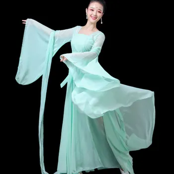 Ženské Čínsky klasický štýl tanca elegantné čerstvé Hanfu široké rukávy prietok víla šaty výkon oblečenie TB190226