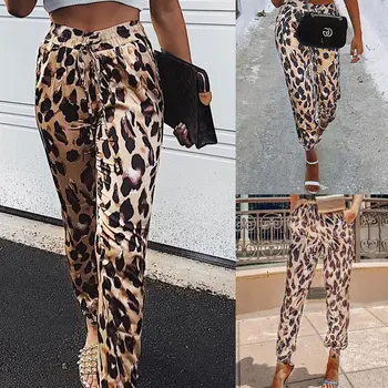 Ženy Bežné Ulici Nohavice Vysoký Pás Leopard Nohavice Nohavice Legíny Scrunch Nohavice