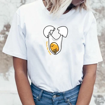 Ženy Harajuku Roztomilý Gudetama Lenivý Vaječný Žĺtok Vtipné Tričko Dievča, Japonská Kawaii Tlač Tričko Žena Novinka T-shirt,Drop Ship