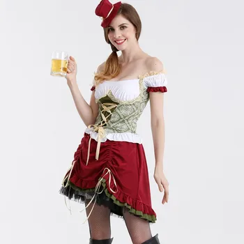 Ženy, Horúce Dirndl Nemecké Pivo Slúžka Kostýmy Ženy Oktoberfest Karneval Šaty Až 3 Ks Dámske Sukne