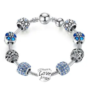 Ženy Náramok Diy Perličiek Šperky Nosenie Pôvodné Kvety Drahokamu Korálky Pandora Prívesky Pôvodné Trinket Svadobné Šperky Pre Dary