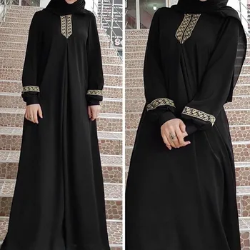 Ženy Plus Veľkosť Tlače Abaya Jilbab Moslimských Maxi Šaty Bežné Kaftan Dlhé Šaty islamské oblečenie kaftane marocain abaya turecko