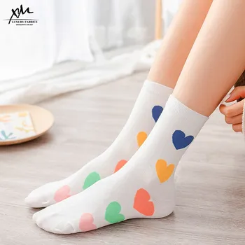 Ženy Ponožky 2020 Lete Candy Farby, Vtipné Srdce Výšivky Trendy Ponožky Kórejský Bežné Ponožky Sladké Roztomilý Dievčatá Ženské Posádky Ponožky