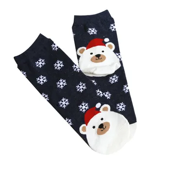 Ženy Roztomilý kreslený Zvierat Ponožky Vianočné Dovolenku Krátkej Trubice Bavlnené ponožky Farebné dievčatá Snehuliak Santa Darček ponožky Poschodí ponožky