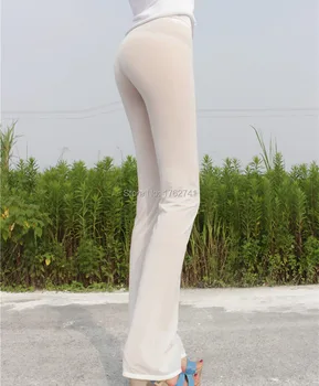 Ženy to Super Sexy Čiastočne priehľadné Obličkového Nohavice Elastické Strecthy Slim Fit Legíny Transparentné Skinny Nohavice