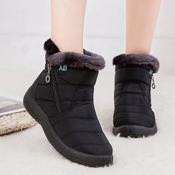 Ženy Topánky Členok Nepremokavé Čižmy Pre Zimné Topánky, Ženy Bežné Zip topánky Dámy Bytov Krátke Botas Mujer Plus veľkosť 11