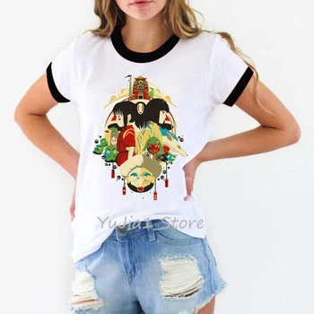 Ženy Tričko 2019 Akvarel totoro t shirt femme harajuku letné tričko Ducha Preč t-shirt Hayao Miyazaki Anime kawaii oblečenie