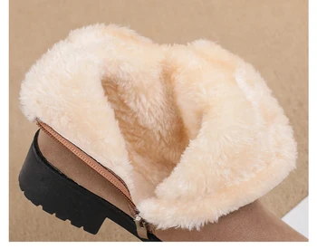 Ženy Zimné Topánky Faux Suede Teplé Plyšové Členkové Topánky Farbou Zips Ženské Čižmy Jednoduchý Soft Design Plus Veľkosť Topánky