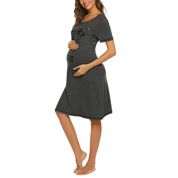 Ženy Šaty Pre Tehotné Materskej Oblečenie Žien na Materskej Krátky Rukáv Bežné List Ošetrovateľskej Šaty pre Dojčenie